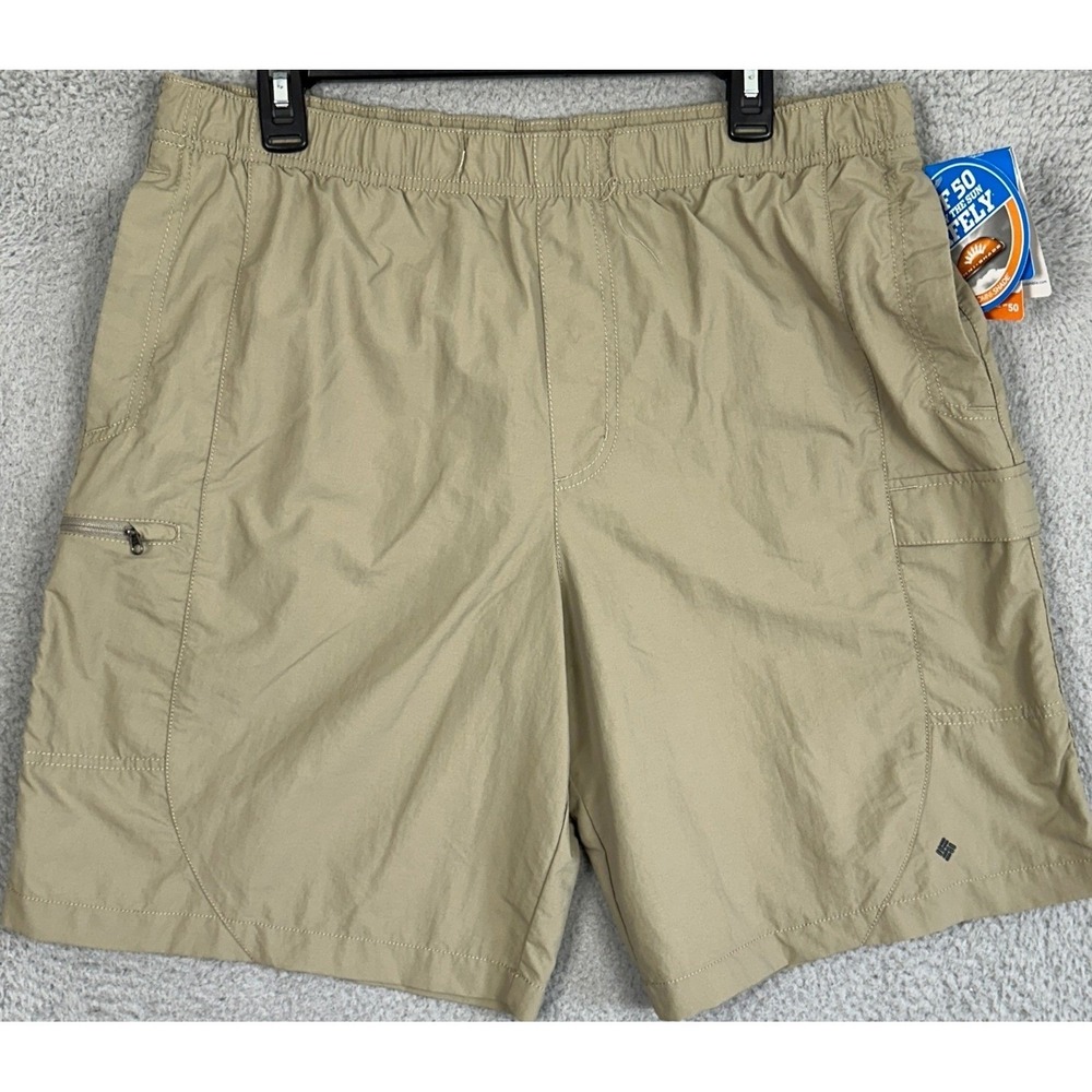 NEW Columbia Snake River II Water Shorts Mens Large Tan Omni-Shade Cargo Outdoor